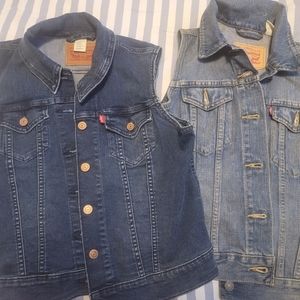 2 denim levi vests
